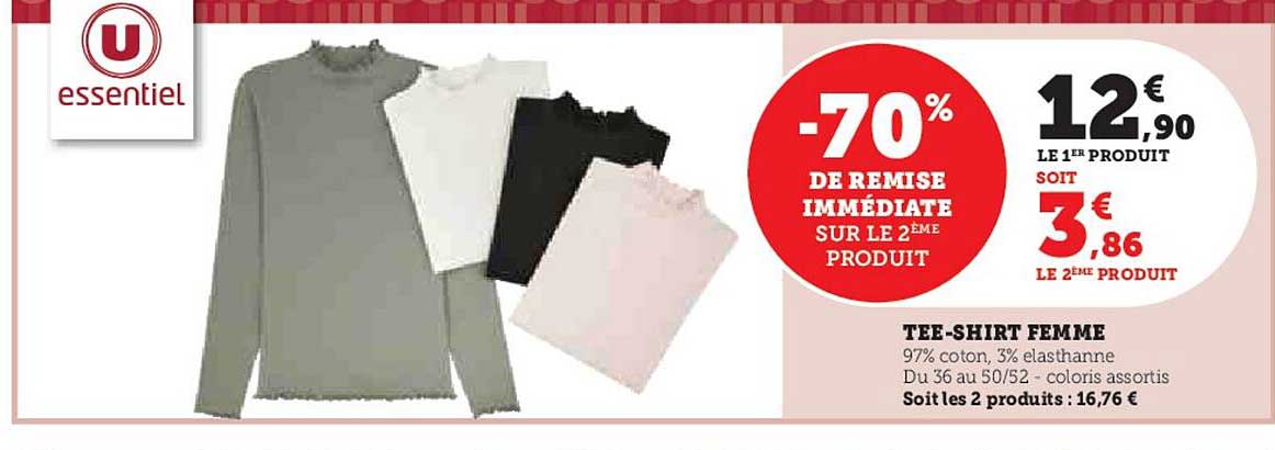 tee-shirt femme u essentiel