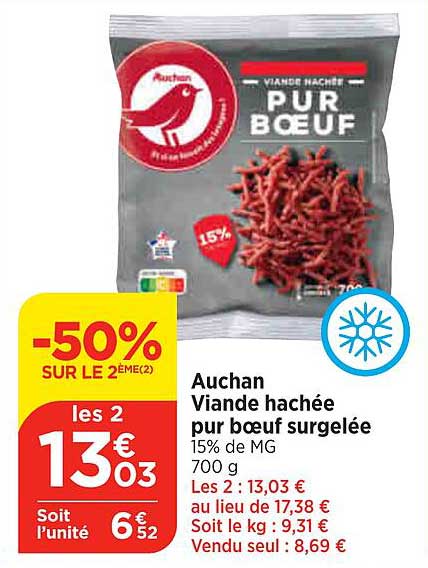 Viande Hachée Pur Bœuf Surgelée Auchan