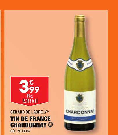 Vin De France Chardonnay Gerard De Labrely