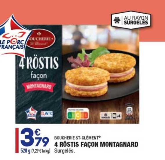 4 röstis façon montagnard boucherie st-clément®