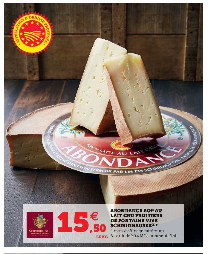 abondance aop au lait cru fruitière de fontaine vive schmidhauser