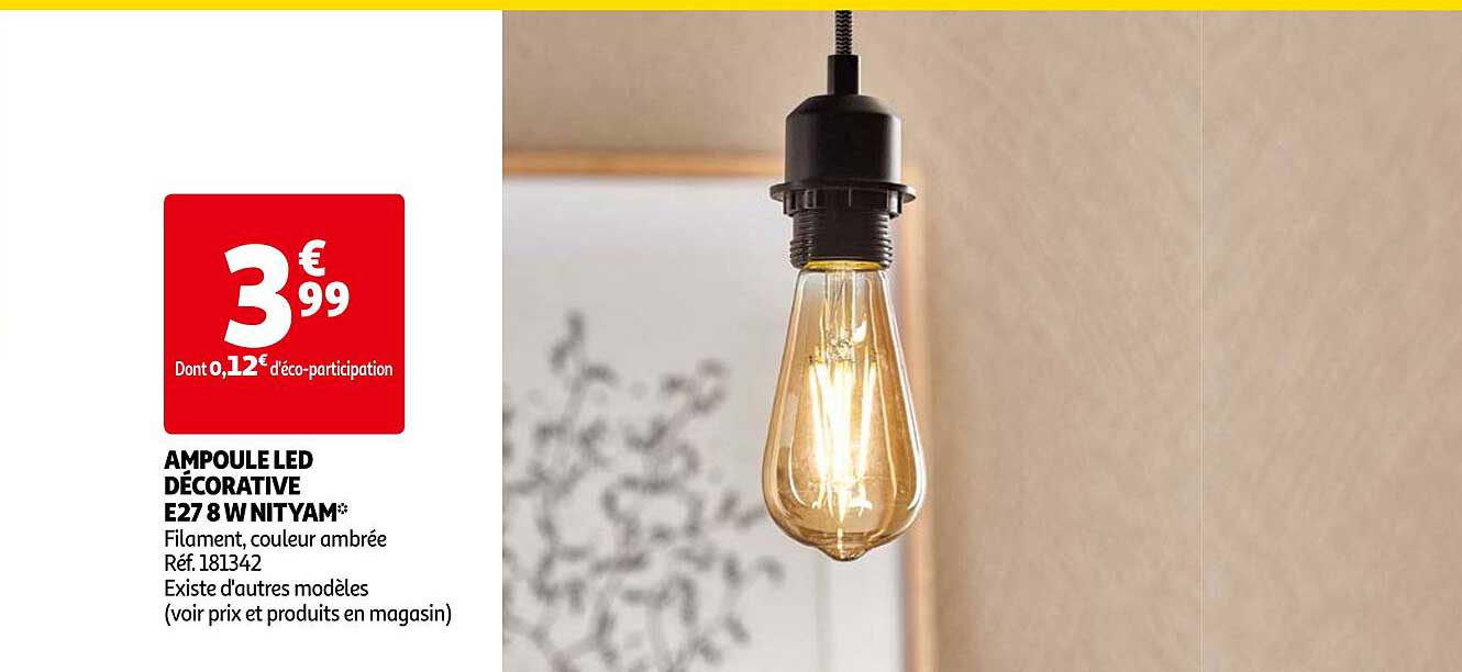 ampoule led décorative e27 8w nityam