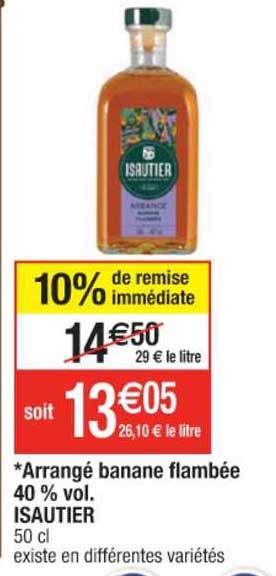 arrangé banane flambée 40% vol. isautier