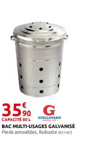 bac multi-usages galvanisé guillouard
