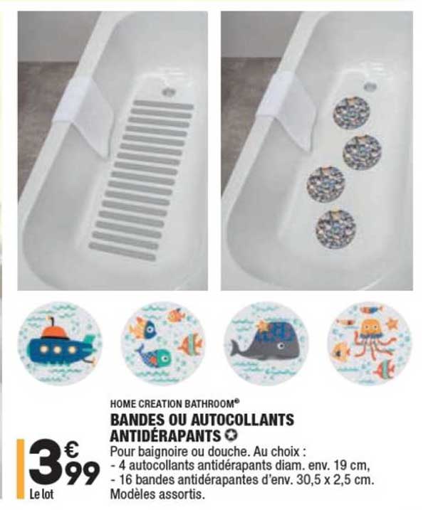 bandes ou autocollants antidérapants home creation bathroom®