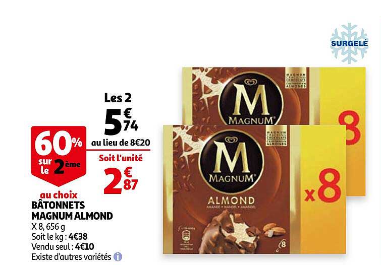 bâtonnets magnum almond
