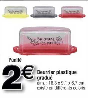 beurrier plastique gradué
