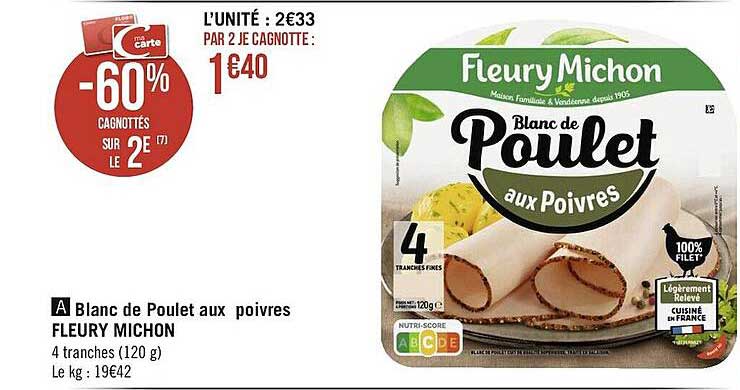 blanc de poulet aux poivres fleury michon