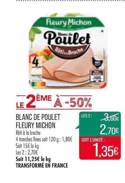 blanc de poulet fleury michon