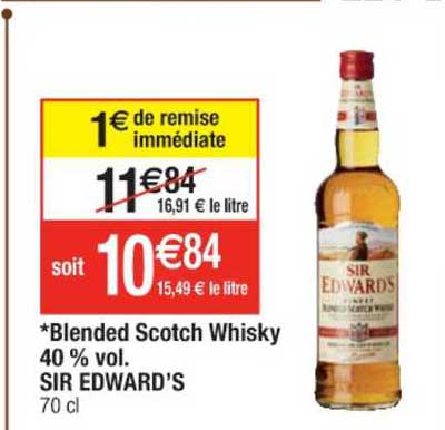 blended scotch whisky 40% vol. sir edward's
