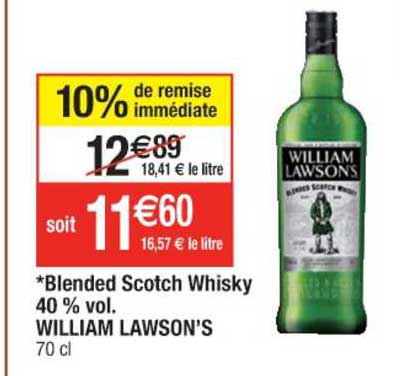 blended scotch whisky 40% vol. william lawson's