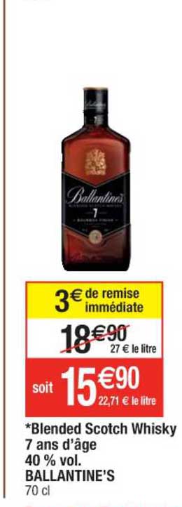 blended scotch whisky 7 ans d'âge 40% vol. ballantine's