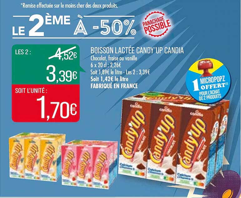 boisson lactée candy'up candia