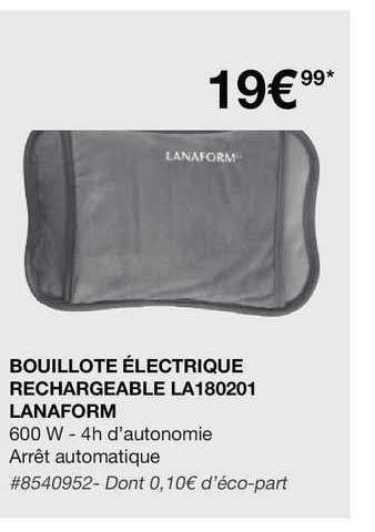 bouillote électrique rechargeable la180201 lanaform