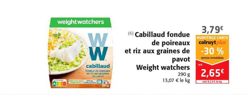 cabillaud fondue de poireaux et riz aux graines de pavot weight watchers
