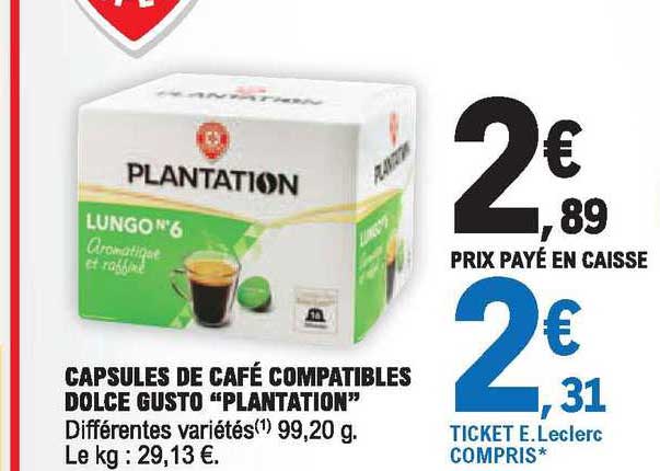 capsules de café compatibles dolce gusto "plantation"