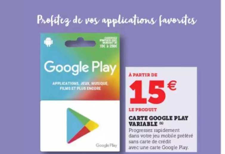 carte google play variable