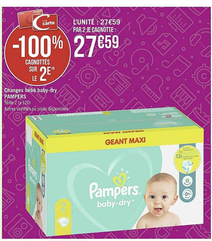 changes bébé baby-dry pampers