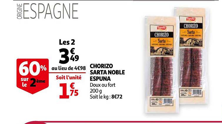 chorizo sarta noble espuna