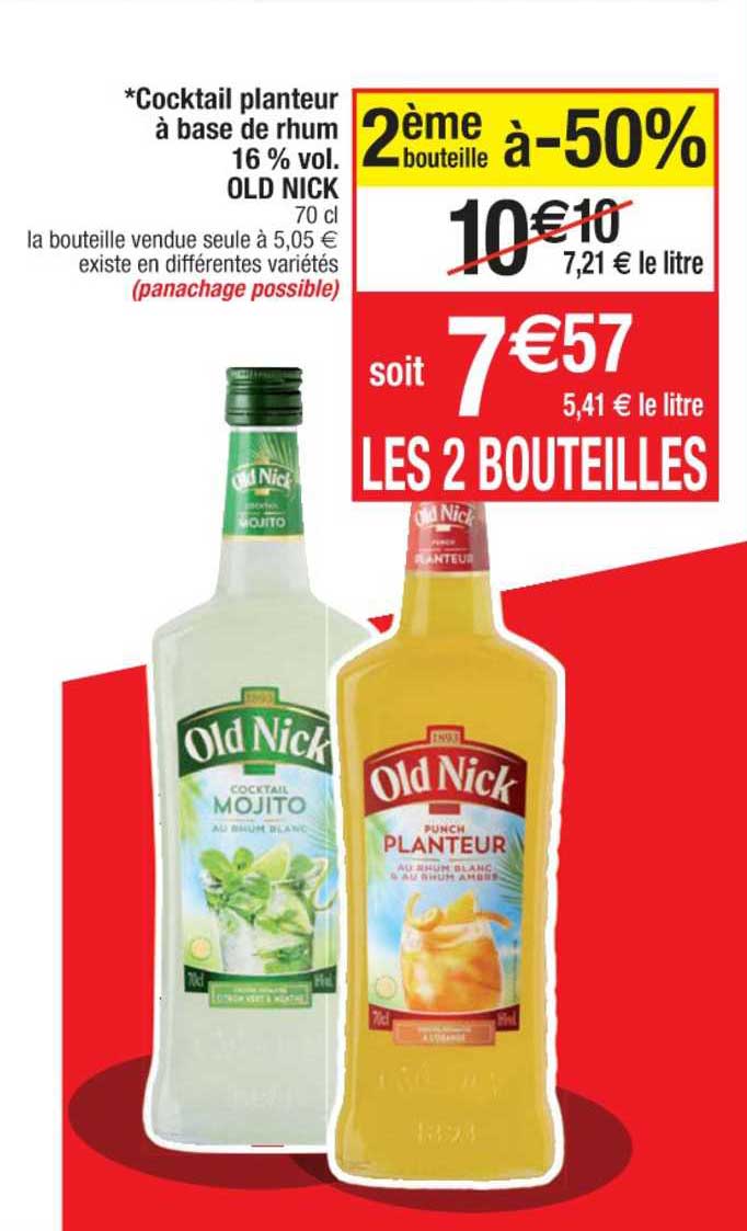 cocktail plateur à base de rhum 16% vol. old nick