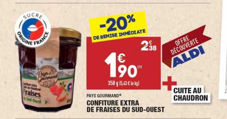 confiture extra de fraises du sud-ouest pays gourmand®