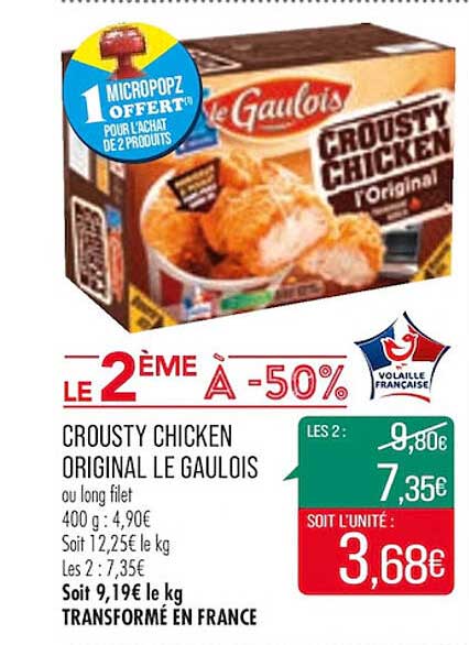 crousty chicken original le gaulois