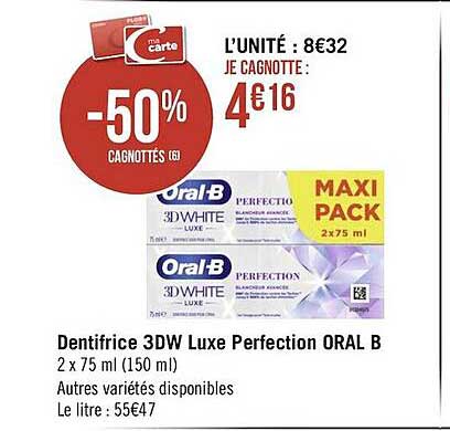 dentifrice 3dw lux perfection oral b