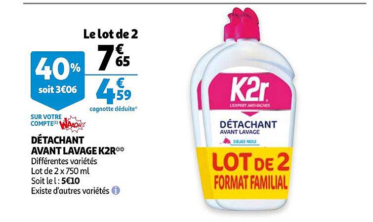 détachant avant lavage k2r