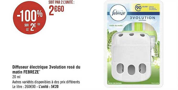 Diffuseur électrique 3volution Rosé Du Matin Febreze