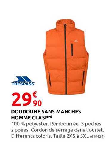 doudoune sans manches homme clasp trespass