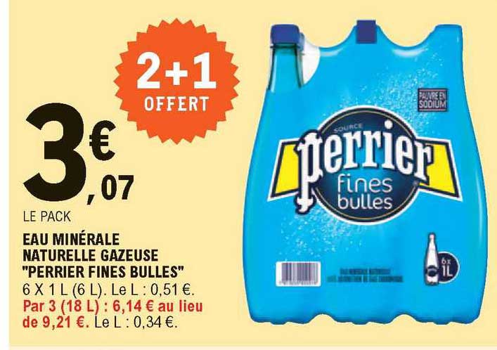 Eau Minérale Naturelle Gazeuse "perrier Fines Bulles"