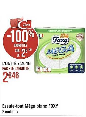 essuie-tout méga blanc foxy