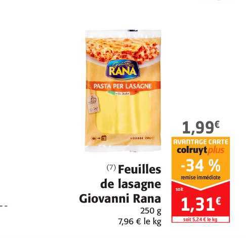 feuilles de lasagne giovanni rana