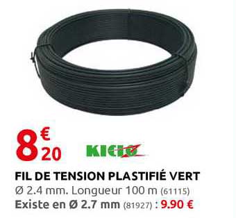 fil de tension plastifié vert