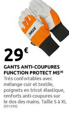 gants anti-coupures function protect ms stihl