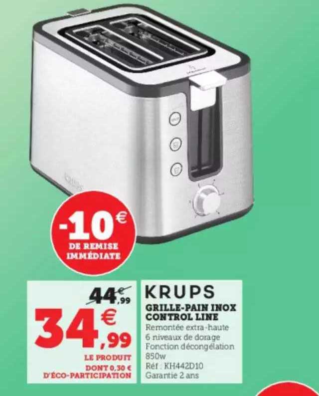 grille-pain inox control line krups