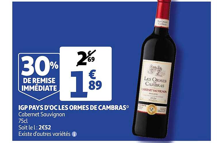 igp pays d'oc les ormes de cambras cabernet sauvignon