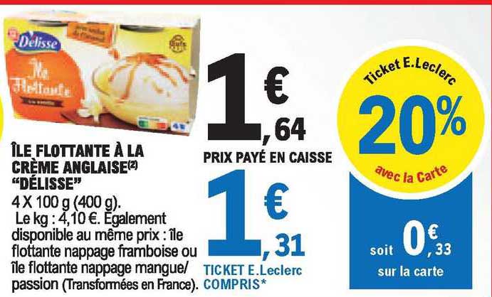 île flottante à la crème anglaise "délisse"