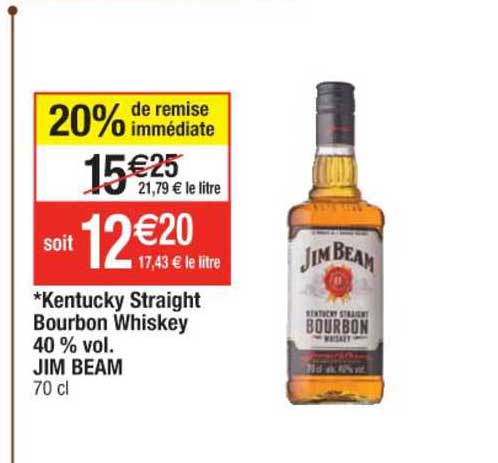 kentucky straight bourbon whiskey 40% vol. jim beam