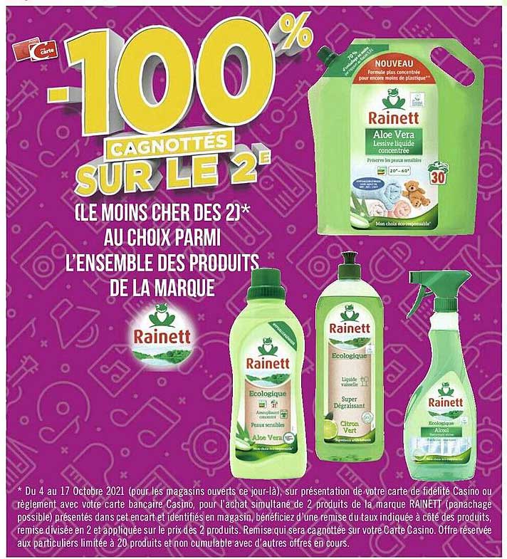 l'ensemble des produits de la marque rainett