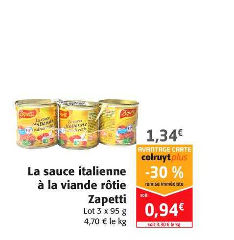 La Sauce Italienne à La Viande Rôtie Zapetti