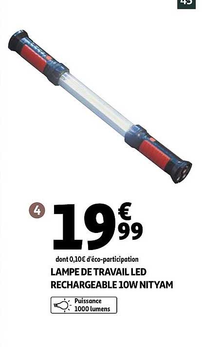 lampe detravail led rechargeable 10w nityam