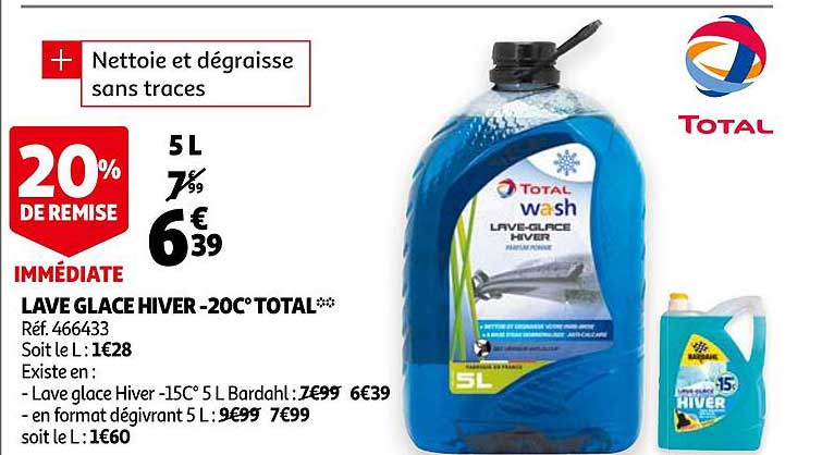 lave glace hiver -20°c total