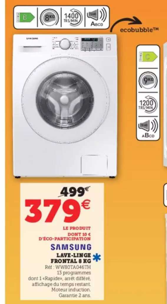 lave-linge frontal 8 kg samsung