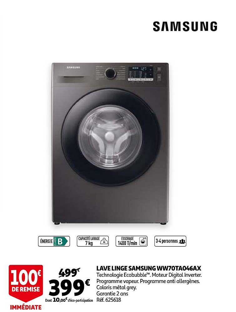 lave linge samsung ww70ta046ax