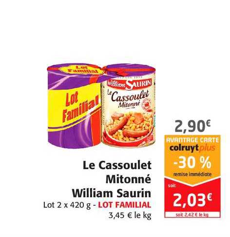 le cassoulet mitonné william saurin