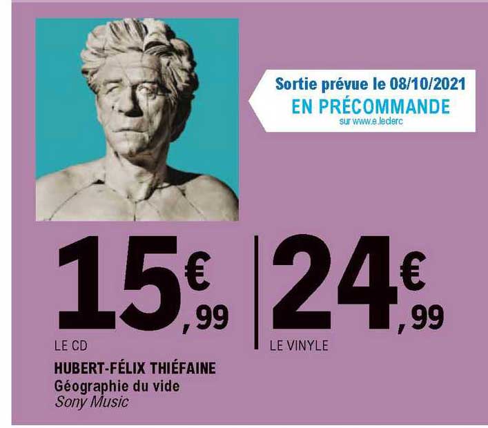 Le Cd Hubert-félix Htiéfaine Géographie Du Vide