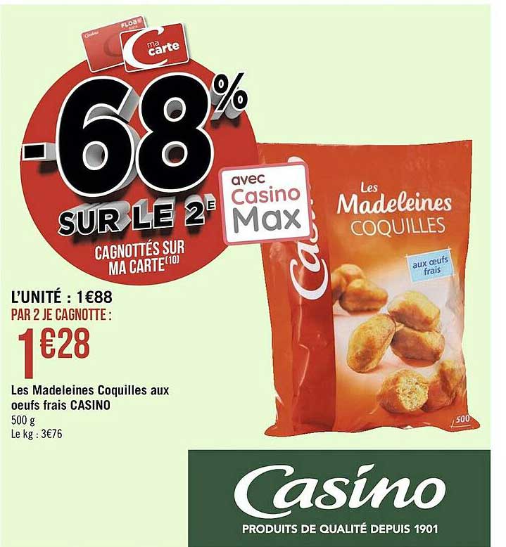 Les Madeleines Coquilles Aux Oeufs Frais Casino