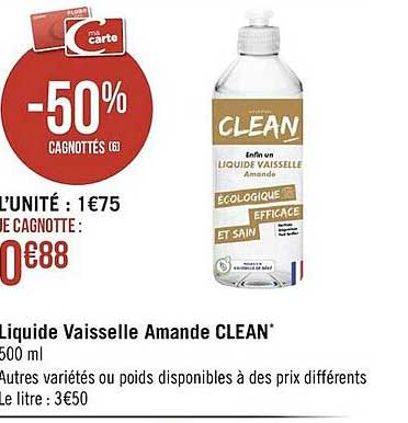Liquide Vaisselle Amande Clean
