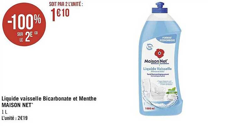 Liquide Vaisselle Bicarbonate Et Menthe Maison Net